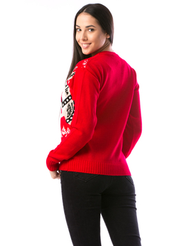 Pulover Dama AlmostXmas16 Rosu