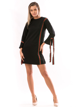 Rochie Dama Negru Verde Si Rosu