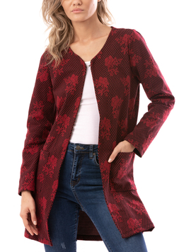 Cardigan Dama RoseLace Grena Si Negru