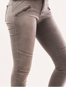 Jeans Dama Cu Fermoare Show Me Gri