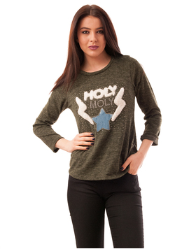 Bluza Dama Cu Imprimeu Holy Moly Verde