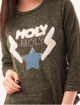 Bluza Dama Cu Imprimeu Holy Moly Verde