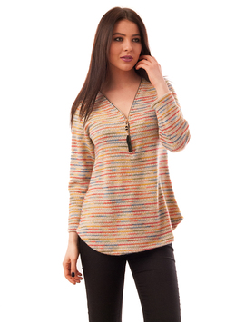 Bluza Dama Cu Fermoar Elizabeth Bej