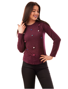 Bluza Dama Cu Bulbi Wonderful Grena 