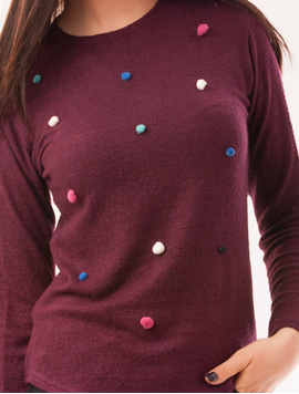 Bluza Dama Cu Bulbi Wonderful Grena 