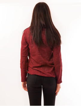 Bluza Dama Cu Imprimeu Bonjour Paris Grena