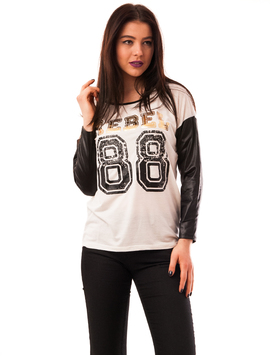 Bluza Dama Cu Imprimeu Rebel 88 Alba
