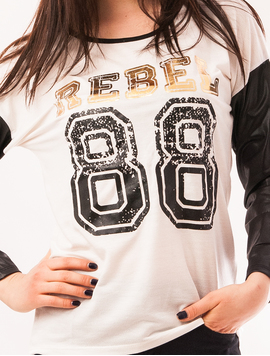 Bluza Dama Cu Imprimeu Rebel 88 Alba