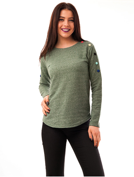 Bluza Dama Cu Nasturi Colorati Pe Umeri Addiction Verde