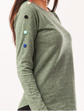 Bluza Dama Cu Nasturi Colorati Pe Umeri Addiction Verde