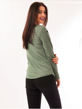 Bluza Dama Cu Nasturi Colorati Pe Umeri Addiction Verde