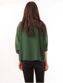 Bluza Dama Din Voal Cu Dantela La Baza Miracle Verde