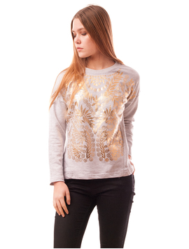 Bluza Dama Cu Frunze Stralucitoare Adventure Gri