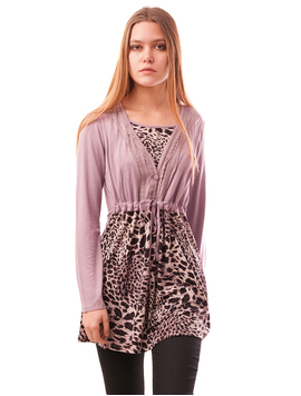 Bluza Dama Cu Model Animal Print Buttons Lila