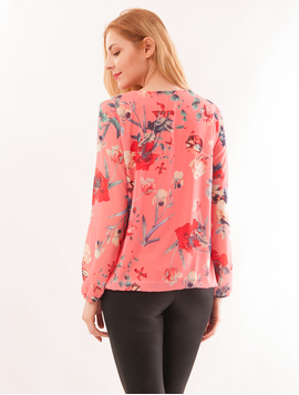 Bluza Dama Din Voal Cu Model Floral Suspicious Piersica