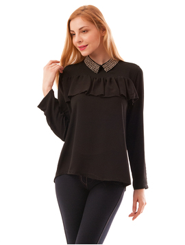 Bluza Dama Din Voal Cu Aplicatii Metalice Venice Neagra