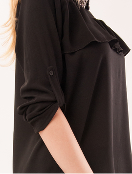 Bluza Dama Din Voal Cu Aplicatii Metalice Venice Neagra