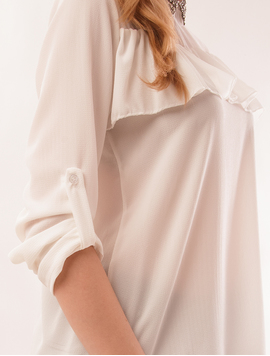 Bluza Dama Din Voal Cu Aplicatii Metalice Venice Alba