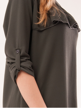 Bluza Dama Din Voal Cu Aplicatii Metalice Venice Gri Petrol