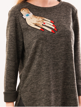 Bluza Dama Cu Model Cu Paiete Hand Verde
