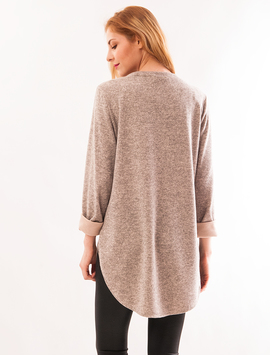 Bluza Dama Cu Model Cu Paiete Hand Bej