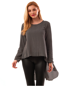 Bluza Dama Cu Spatele Lung Darcy Alb Si Negru