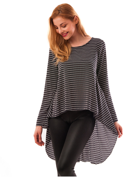 Bluza Dama Cu Spatele Lung Darcy Grena Si Bleumarin