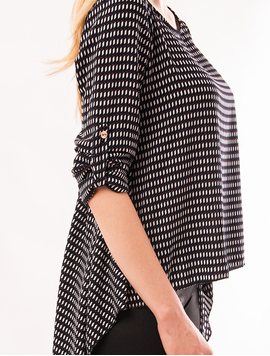 Bluza Dama Cu Spatele Lung Darcy Grena Si Bleumarin