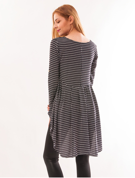 Bluza Dama Cu Spatele Lung Darcy Grena Si Bleumarin