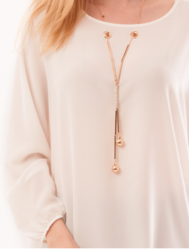 Bluza Dama Lunga Cu Colier Tower Alba