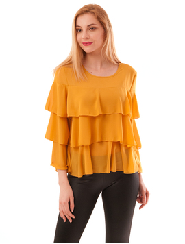 Bluza Dama Cu Volane Angels Mustar
