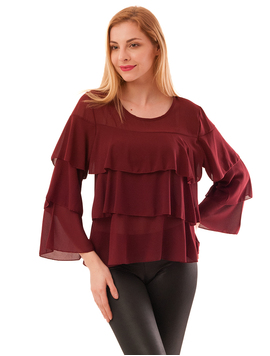 Bluza Dama Cu Volane Angels Grena