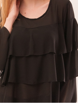 Bluza Dama Cu Volane Angels Neagra