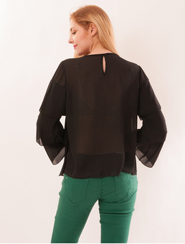 Bluza Dama Cu Volane Angels Neagra