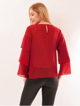 Bluza Dama Cu Volane Angels Visinie