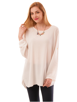 Bluza Dama Lunga Cu Colier Detasabil Castle Alba