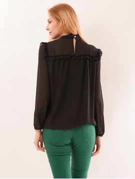 Bluza Dama Din Voal Cu Tunica Islands Neagra
