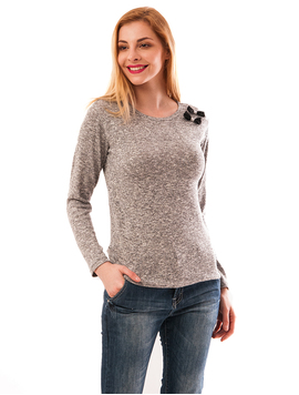 Bluza Dama Cu Fundite Bow Bow Gri Inspicat