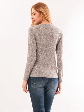 Bluza Dama Cu Fundite Bow Bow Gri Inspicat