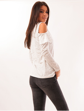 Bluza Dama Cu Umerii Goi Mix And Match Alba