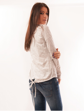 Bluza Dama Cu Snur La Baza Karma Alba