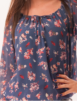 Bluza Dama Cu Model Floral Hurray Albastra