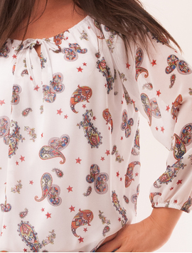 Bluza Dama Cu Model Geometric Hurray Alba