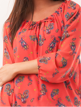 Bluza Dama Cu Model Geometric Hurray Corai