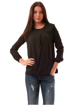 Bluza Dama Cu Pliuri Style Neagra