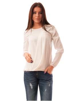Bluza Dama Cu Pliuri Style Alba