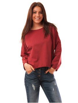 Bluza Dama Uni Cu Maneci Largi Creative Grena