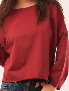 Bluza Dama Uni Cu Maneci Largi Creative Grena