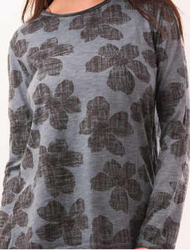Bluza Dama Cu Flori Mari Leftovers Albastra