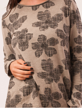 Bluza Dama Cu Flori Mari Leftovers Bej